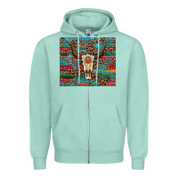 Seafoam western serape leopard bull skull turquoise Zipper Hoodie - Artiststas