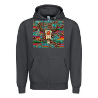 Smoke western serape leopard bull skull turquoise Zipper Hoodie - Artiststas