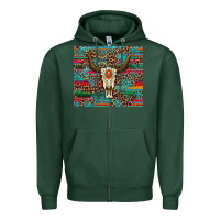 Sports Green western serape leopard bull skull turquoise Zipper Hoodie - Artiststas