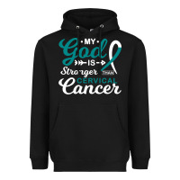 Black My God is Stronger Than Cervical Cancer Awareness Warrior Heavyweight Hoodie - longCreatives