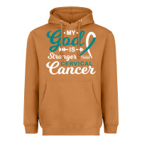 Meerkat My God is Stronger Than Cervical Cancer Awareness Warrior Heavyweight Hoodie - longCreatives
