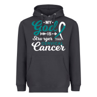 Smoke My God is Stronger Than Cervical Cancer Awareness Warrior Heavyweight Hoodie - longCreatives