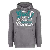 Storm My God is Stronger Than Cervical Cancer Awareness Warrior Heavyweight Hoodie - longCreatives