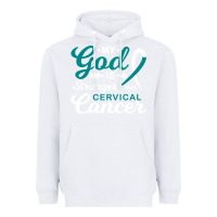 White My God is Stronger Than Cervical Cancer Awareness Warrior Heavyweight Hoodie - longCreatives