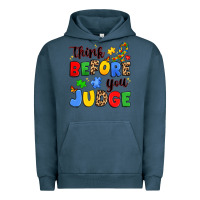 Pigment Midnight Navy think before you judge Urban Hoodie - JahusDesignShop