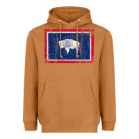 Meerkat State of Wyoming Flag Fun Vintage Retro Fall Hiking Heavyweight Hoodie - longCreatives