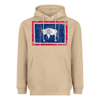 Mushroom State of Wyoming Flag Fun Vintage Retro Fall Hiking Heavyweight Hoodie - longCreatives