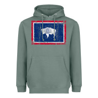 Sage State of Wyoming Flag Fun Vintage Retro Fall Hiking Heavyweight Hoodie - longCreatives