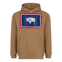 Toasted Coconut State of Wyoming Flag Fun Vintage Retro Fall Hiking Heavyweight Hoodie - longCreatives