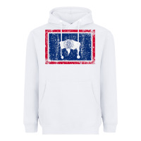 White State of Wyoming Flag Fun Vintage Retro Fall Hiking Heavyweight Hoodie - longCreatives