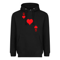 Black Queen Of Hearts  Playing Card   Halloween Costume Heavyweight Hoodie - longCreatives