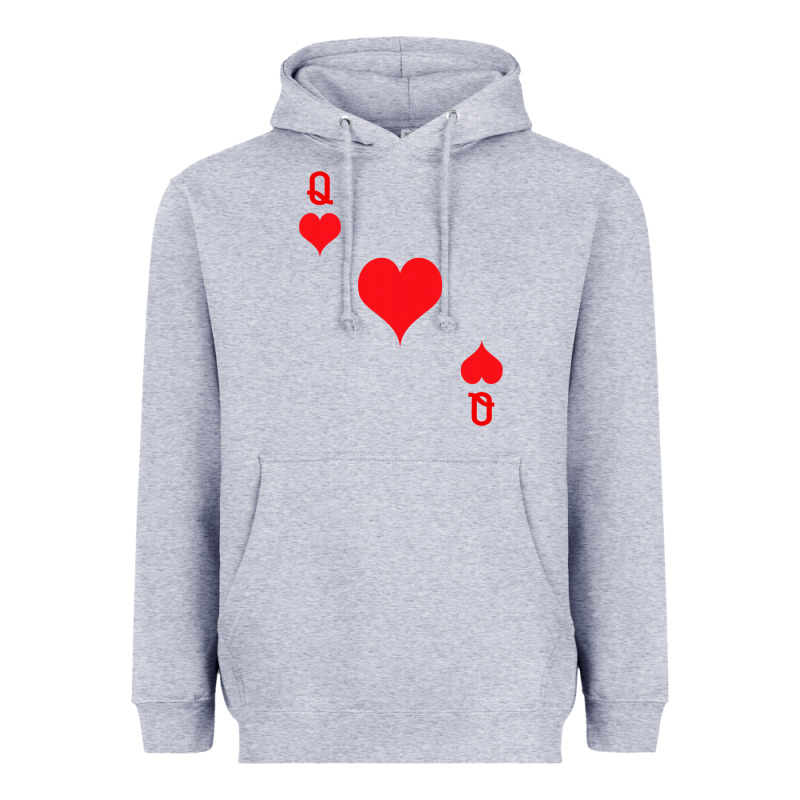 Queen Of Hearts  Playing Card   Halloween Costume Heavyweight Hoodie by longCreatives | Teevron