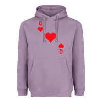 Lavender Queen Of Hearts  Playing Card   Halloween Costume Heavyweight Hoodie - longCreatives