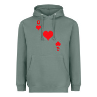 Sage Queen Of Hearts  Playing Card   Halloween Costume Heavyweight Hoodie - longCreatives