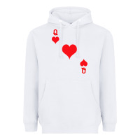 White Queen Of Hearts  Playing Card   Halloween Costume Heavyweight Hoodie - longCreatives