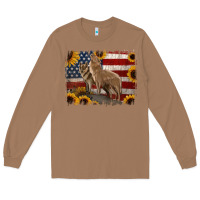 Toasted Coconut American Wolves with Sunflower Background Png Long Sleeve Tee - Jasminsmagicworld