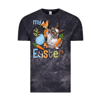 Cloud Black My first Easter Boy Easter Day Vintage Tee - HowdyJamesFarm