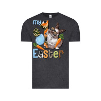 Vintage Black My first Easter Boy Easter Day Vintage Tee - HowdyJamesFarm