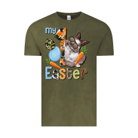 Vintage Olive My first Easter Boy Easter Day Vintage Tee - HowdyJamesFarm