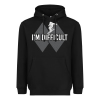 Black I'm Difficult Double Black Diamond Skiing Heavyweight Hoodie - longCreatives