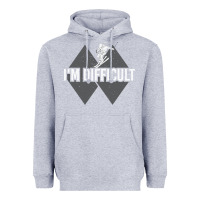 Heather Grey I'm Difficult Double Black Diamond Skiing Heavyweight Hoodie - longCreatives