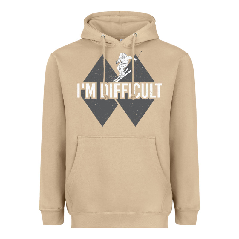 I'm Difficult Double Black Diamond Skiing Heavyweight Hoodie by longCreatives | Teevron