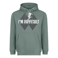 Sage I'm Difficult Double Black Diamond Skiing Heavyweight Hoodie - longCreatives