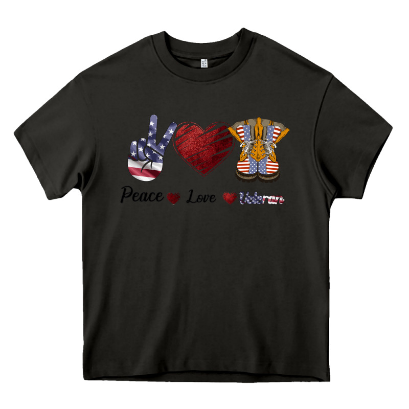 Peace Love Veteran Heavy Core Tee by Bettercallsaul | Teevron