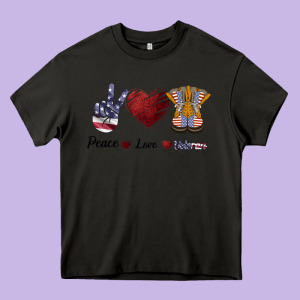 Peace Love Veteran Heavy Core Tee Designed By Bettercallsaul