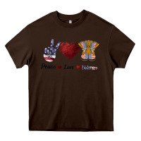 Chocolate Brown Peace Love Veteran Heavy Core Tee - Bettercallsaul