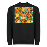 Black pumpkin sunflowers leaves Heavyweight Sweatshirt - Artiststas
