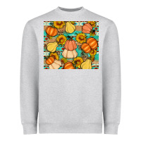 Heather Grey pumpkin sunflowers leaves Heavyweight Sweatshirt - Artiststas