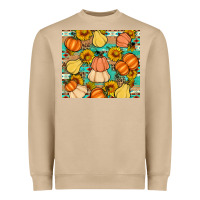 Pumpkin Sunflowers Leaves Heavyweight Sweatshirt | Teevron