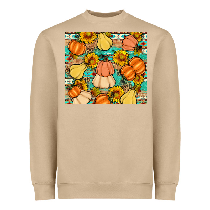 Pumpkin Sunflowers Leaves Heavyweight Sweatshirt by Artiststas | Teevron