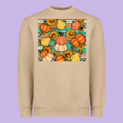 Pumpkin Sunflowers Leaves Heavyweight Sweatshirt Designed By Artiststas