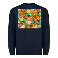 Navy pumpkin sunflowers leaves Heavyweight Sweatshirt - Artiststas
