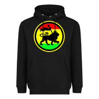 Black Rasta Lion Heavyweight Hoodie - longCreatives