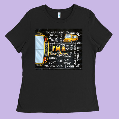 I'm A Bus Driver School Bus Black Ladies Tee Designed By Tumblerdesignbyshophia