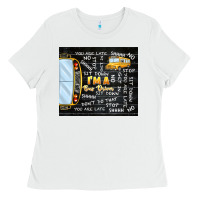 White i'm a bus driver school bus black Ladies Tee - TumblerDesignByShophia