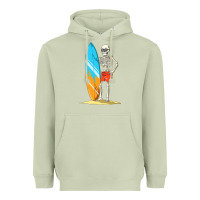 Surfing Skeleton Halloween Themed Surf Lovers Gift Heavyweight Hoodie | Teevron