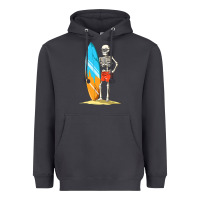 Smoke Surfing Skeleton Halloween Themed Surf Lovers Gift Heavyweight Hoodie - longCreatives