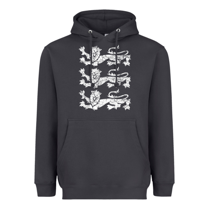 Retro Three England Lions Vintage Souvenir Heavyweight Hoodie by longCreatives | Teevron