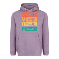 Lavender Retro Vintage Swimming Gift For Swimmers Heavyweight Hoodie - longCreatives