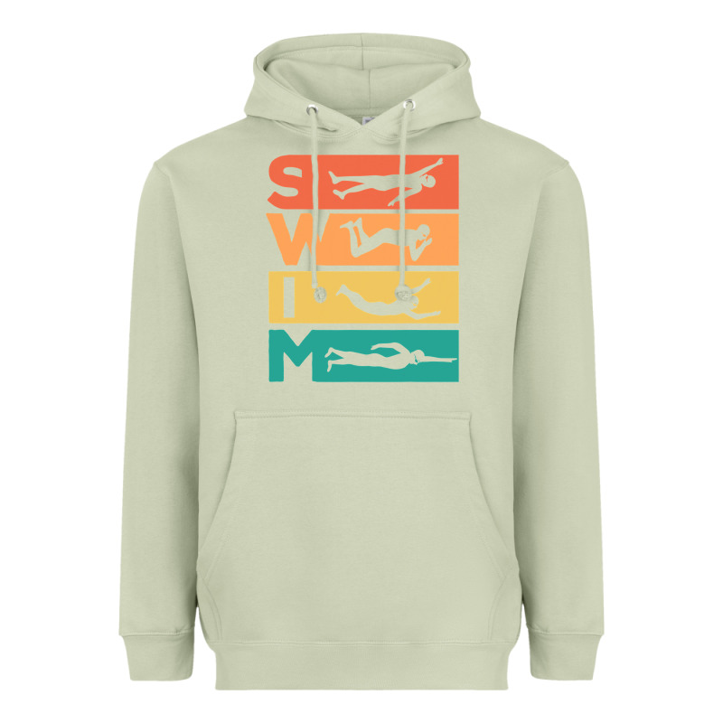 Retro Vintage Swimming Gift For Swimmers Heavyweight Hoodie by longCreatives | Teevron