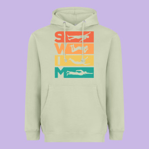 Retro Vintage Swimming Gift For Swimmers Heavyweight Hoodie Designed By Longcreatives