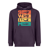Plum Retro Vintage Swimming Gift For Swimmers Heavyweight Hoodie - longCreatives