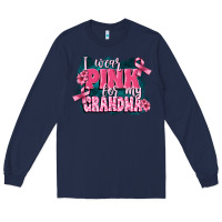 Navy i wear pink for my grandma Long Sleeve Tee - FaDigitalArtStudio