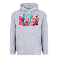 Heather Grey breast cancer  coffee cups Heavyweight Hoodie - AdoDesignShop