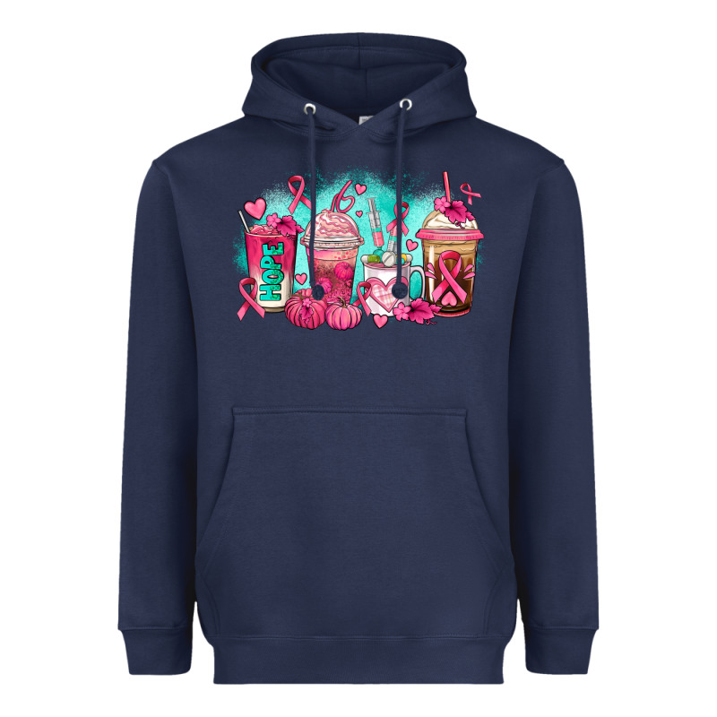 Breast Cancer  Coffee Cups Heavyweight Hoodie by AdoDesignShop | Teevron