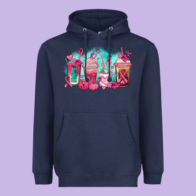 Breast Cancer  Coffee Cups Heavyweight Hoodie Designed By Adodesignshop